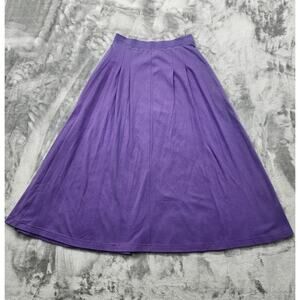 Vintage 90s Compliments Skirts Womens S Purple Pull On Pleated Midi Pockets